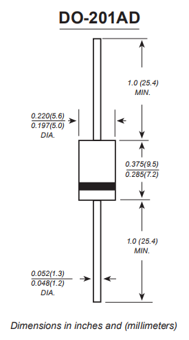 Caixa axial plástica do diodo de retificador DO-201AD do silicone da eficiência elevada 3A 1000V HER308 1000pcs que embala 0