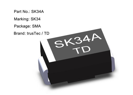 Diodo SMA do diodo de barreira 3.0a dos componentes eletrônicos SMD Schottky 40V SS34A SK34A